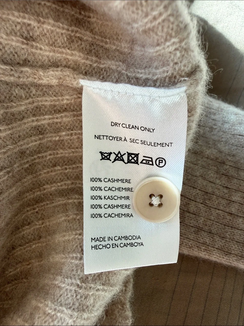 Pilcro Slim Ribbed Button Cashmere Cardigan - Picture 7 of 7